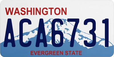 WA license plate ACA6731