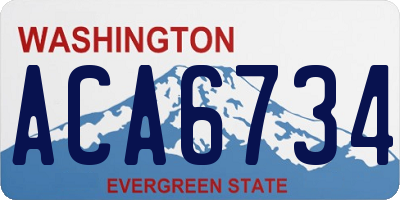 WA license plate ACA6734