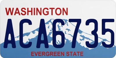 WA license plate ACA6735