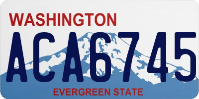 WA license plate ACA6745
