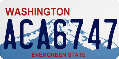 WA license plate ACA6747
