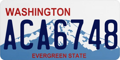 WA license plate ACA6748