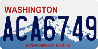 WA license plate ACA6749
