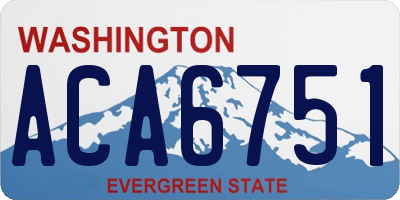 WA license plate ACA6751