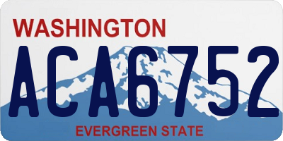 WA license plate ACA6752