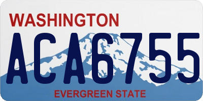 WA license plate ACA6755