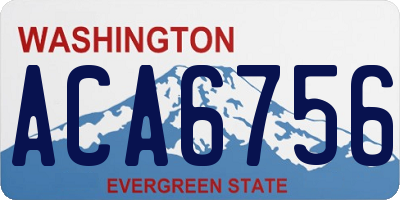 WA license plate ACA6756