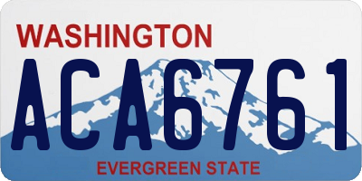 WA license plate ACA6761