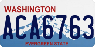 WA license plate ACA6763