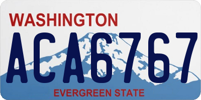 WA license plate ACA6767