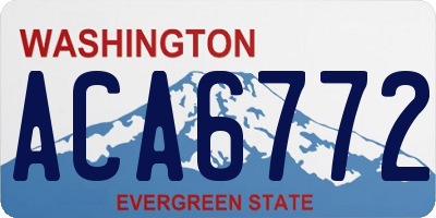WA license plate ACA6772