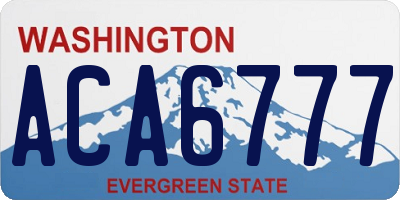 WA license plate ACA6777