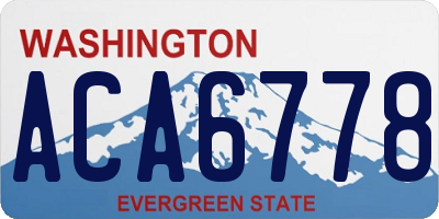 WA license plate ACA6778