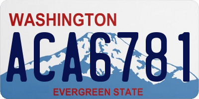 WA license plate ACA6781