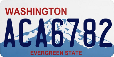 WA license plate ACA6782