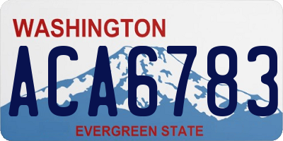 WA license plate ACA6783