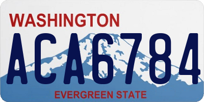 WA license plate ACA6784