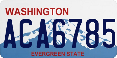 WA license plate ACA6785