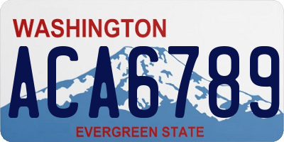 WA license plate ACA6789