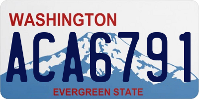 WA license plate ACA6791