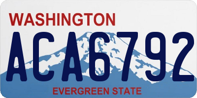 WA license plate ACA6792