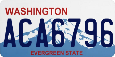 WA license plate ACA6796