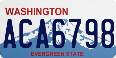 WA license plate ACA6798