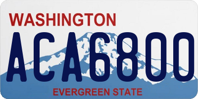 WA license plate ACA6800