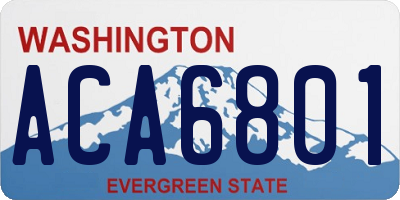 WA license plate ACA6801