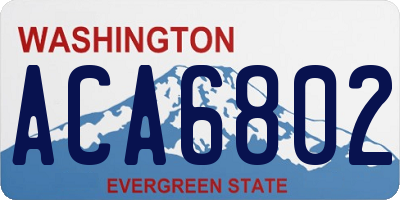 WA license plate ACA6802