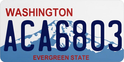 WA license plate ACA6803