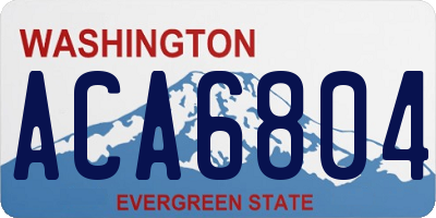 WA license plate ACA6804