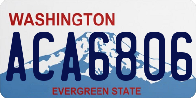 WA license plate ACA6806