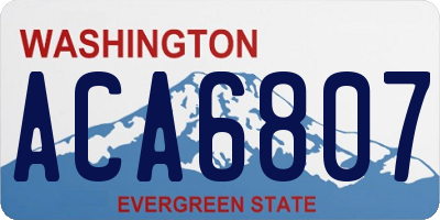 WA license plate ACA6807