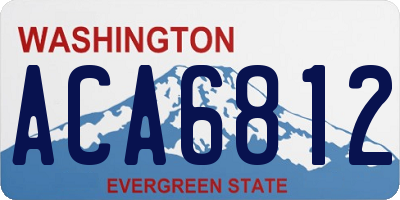 WA license plate ACA6812