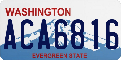 WA license plate ACA6816