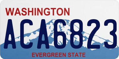 WA license plate ACA6823
