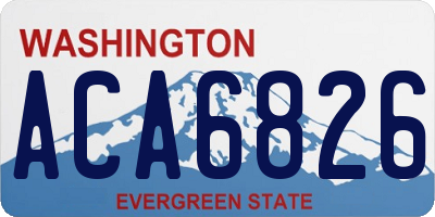 WA license plate ACA6826