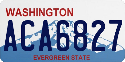 WA license plate ACA6827