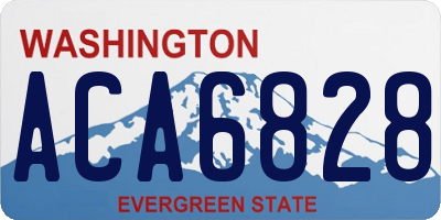 WA license plate ACA6828