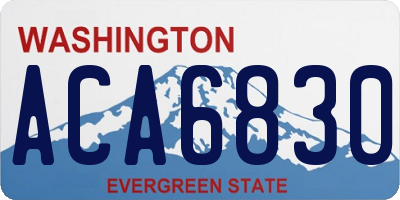 WA license plate ACA6830
