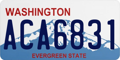 WA license plate ACA6831