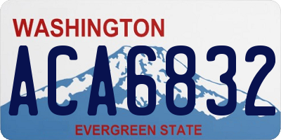 WA license plate ACA6832