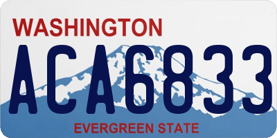 WA license plate ACA6833