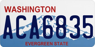 WA license plate ACA6835