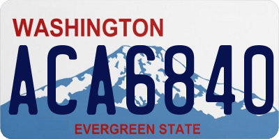 WA license plate ACA6840