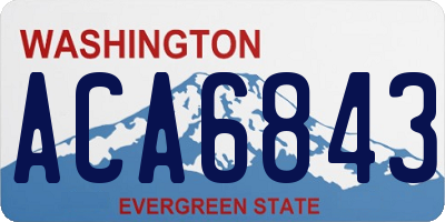 WA license plate ACA6843