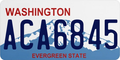 WA license plate ACA6845