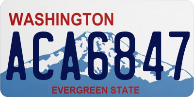 WA license plate ACA6847