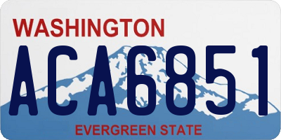 WA license plate ACA6851